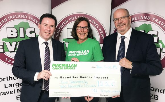 Cheque for £2,200 Presented to Macmillan Cancer Support