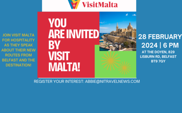 Visit Malta invite YOU to join their event in Belfast!